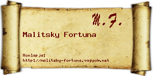 Malitsky Fortuna névjegykártya